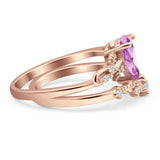 Two Piece Pear CZ Ring