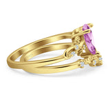 Two Piece Pear CZ Ring