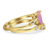 Two Piece Pear CZ Ring