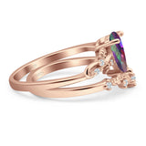 Two Piece Pear CZ Ring