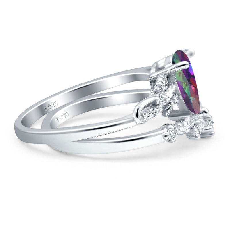 Two Piece Pear CZ Ring