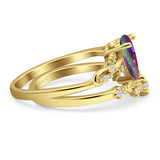 Two Piece Pear CZ Ring