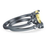 Two Piece Pear CZ Ring