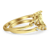 Two Piece Pear CZ Ring