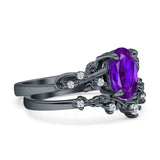 Two Piece Oval CZ Ring