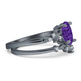 Two Piece Oval CZ Ring