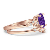 Two Piece Oval CZ Ring