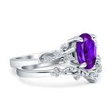 Two Piece Oval CZ Ring