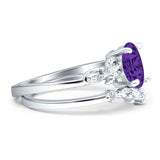 Two Piece Oval CZ Ring
