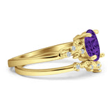 Two Piece Oval CZ Ring