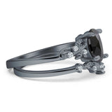 Two Piece Oval CZ Ring