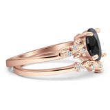 Two Piece Oval CZ Ring