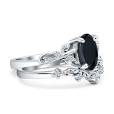 Two Piece Oval CZ Ring