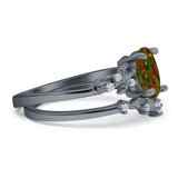Two Piece Oval CZ Ring