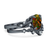 Two Piece Oval CZ Ring