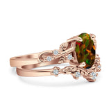 Two Piece Oval CZ Ring