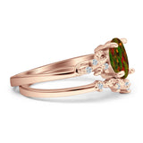 Two Piece Oval CZ Ring