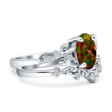 Two Piece Oval CZ Ring