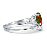 Two Piece Oval CZ Ring