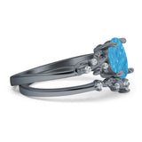 Two Piece Oval CZ Ring