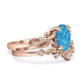 Two Piece Oval CZ Ring