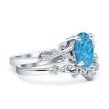 Two Piece Oval CZ Ring