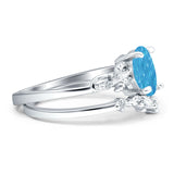 Two Piece Oval CZ Ring