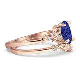 Two Piece Oval CZ Ring