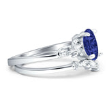 Two Piece Oval CZ Ring
