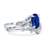 Two Piece Oval CZ Ring