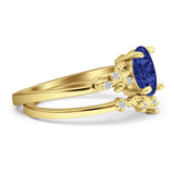 Two Piece Oval CZ Ring