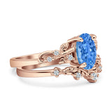 Two Piece Oval CZ Ring