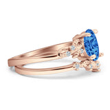 Two Piece Oval CZ Ring