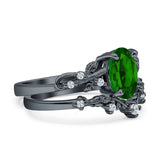 Two Piece Oval CZ Ring