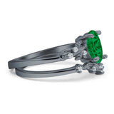 Two Piece Oval CZ Ring