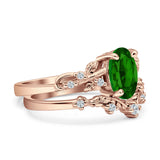 Two Piece Oval CZ Ring