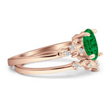 Two Piece Oval CZ Ring