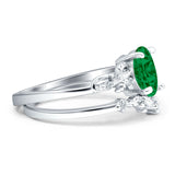 Two Piece Oval CZ Ring