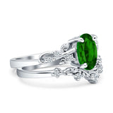 Two Piece Oval CZ Ring