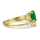 Two Piece Oval CZ Ring