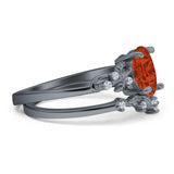 Two Piece Oval CZ Ring