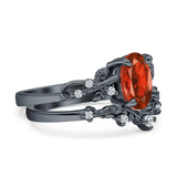 Two Piece Oval CZ Ring