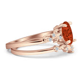 Two Piece Oval CZ Ring