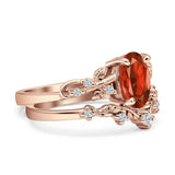 Two Piece Oval CZ Ring