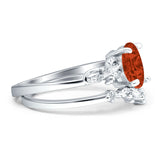 Two Piece Oval CZ Ring