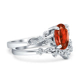 Two Piece Oval CZ Ring