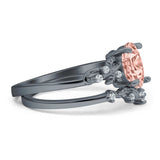 Two Piece Oval CZ Ring