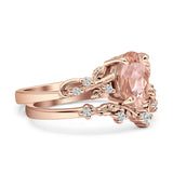 Two Piece Oval CZ Ring