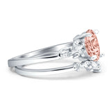 Two Piece Oval CZ Ring