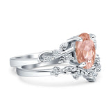 Two Piece Oval CZ Ring